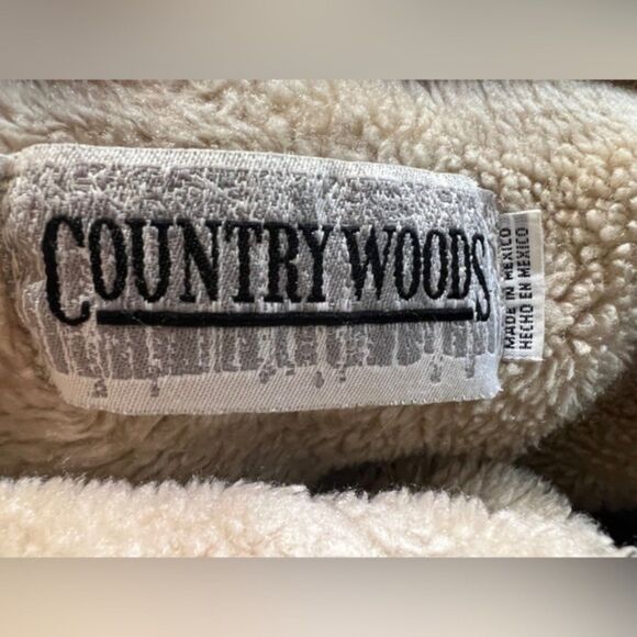 Country Woods Vintage Hooded Sherpa Jacket Size Large - Picture 3 of 7